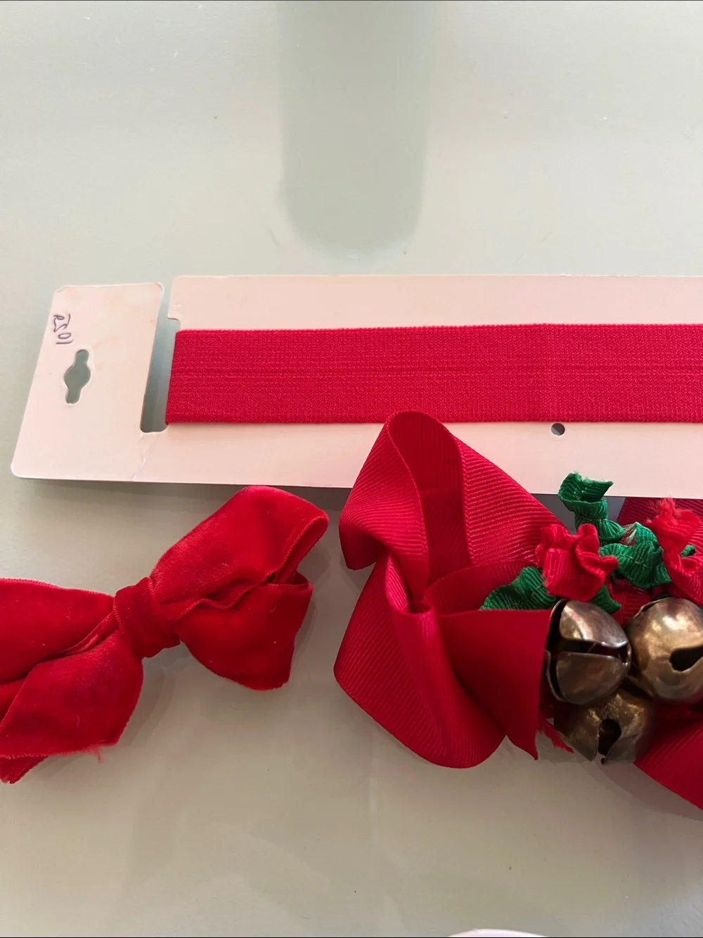 Holiday Kids Bow Hair Accessory Set - Red, White, Green